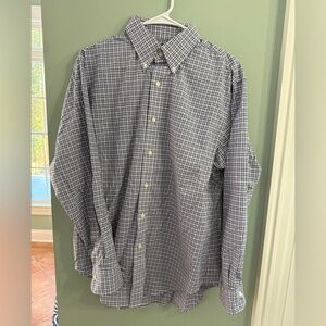 Ralph Lauren Men's Navy and White Plaid Shirt